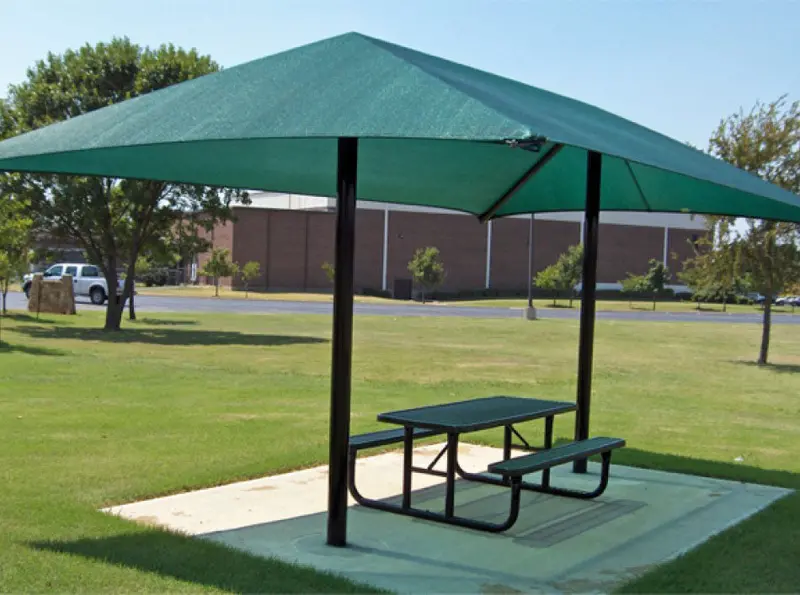 10-Foot Rectangle Dual-Post Fabric Shade Canopy 1