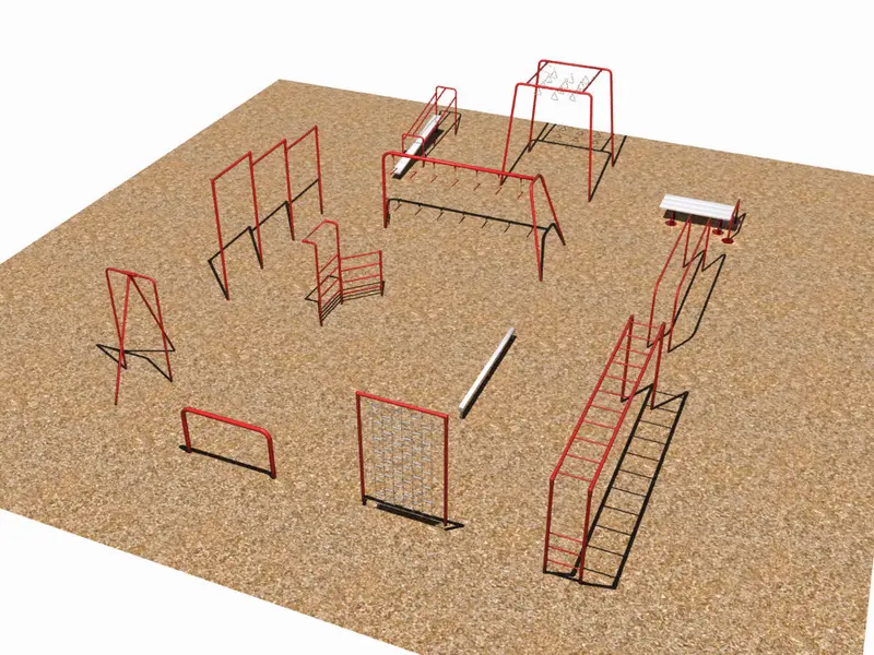 12-Unit Fitness Trail With Integrated Horizontal Ladder 1