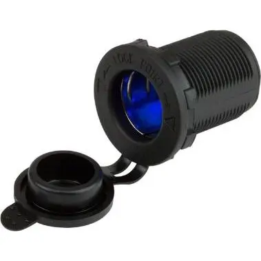 12V Round Power Socket – Integrated Blue Led Indicator 1