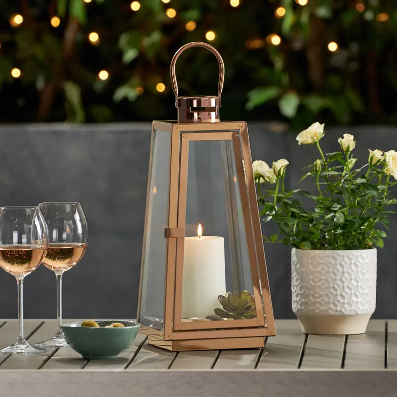 15-Inch Sleek Stainless Steel Outdoor Lantern 1