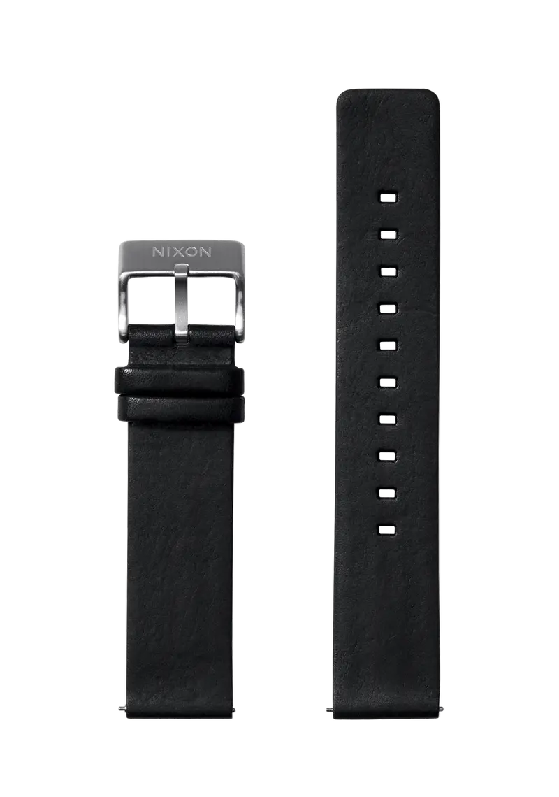 20Mm Black Veg-Tanned Leather Watch Strap 1