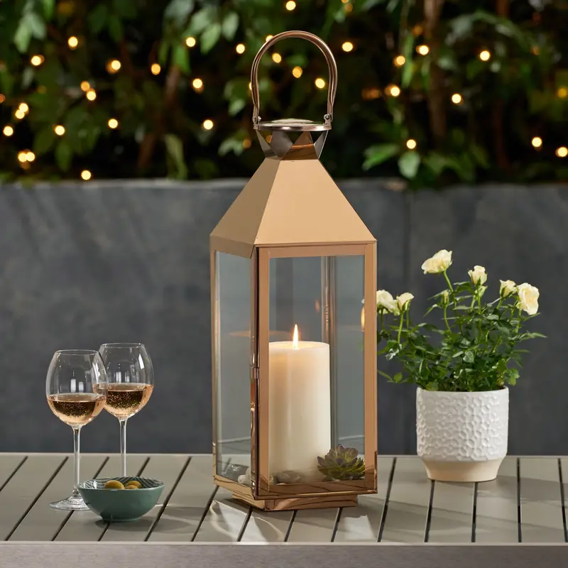 22-Inch Contemporary Stainless Steel Outdoor Lantern 1