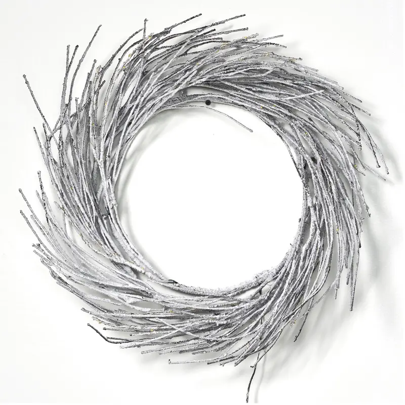 24-Inch Pre-Lit Warm White Led Christmas Wreath – Indoor Or Covered Outdoor Use - Nh966313 1