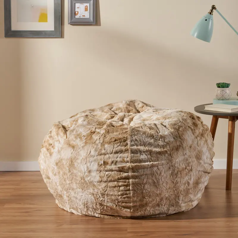 3-Foot Shag Fur Beanbag – Ultra-Soft Textured Seating 1