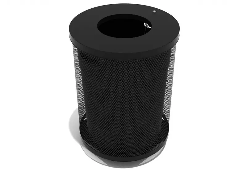 32-Gallon Expanded Steel Trash Receptacle With Integrated Liner 1