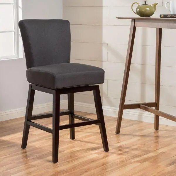 32-Inch Swivel Barstool With High-Back Fabric Upholstery (Nh597003) 1