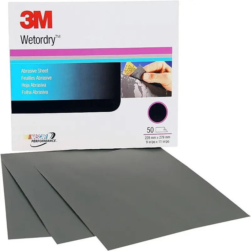 3M 2000 Grit Wet/Dry Sanding Sheets – 9 X 11 Inch, Fine Finishing Grade 1