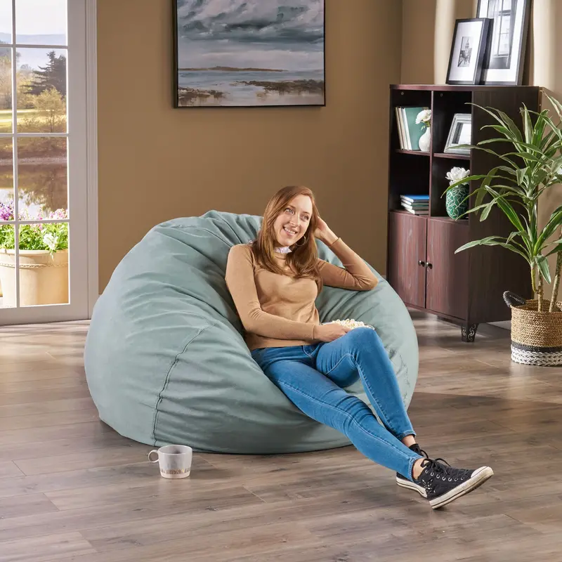 4.5-Foot Water-Resistant Indoor Bean Bag – Easy-Clean Lounge 1