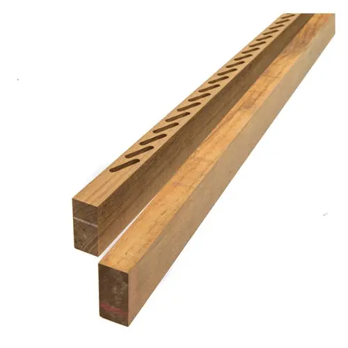 4-Foot Louvered Door Side Rails – Left & Right Pair (Teak) 1