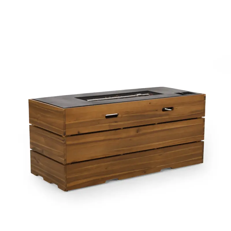 40,000 Btu Rectangular Outdoor Fire Pit – Propane Or Natural Gas Ready - Nh570413 1