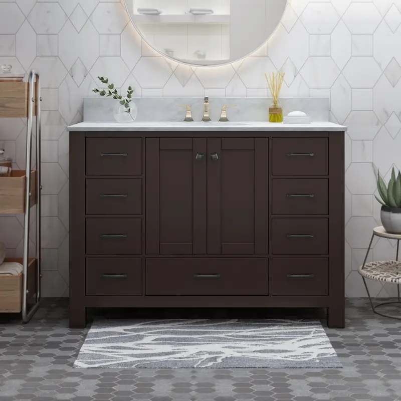 48-Inch Wood Bathroom Vanity – Simple, Stylish Base Cabinet (Top Not Included) 1