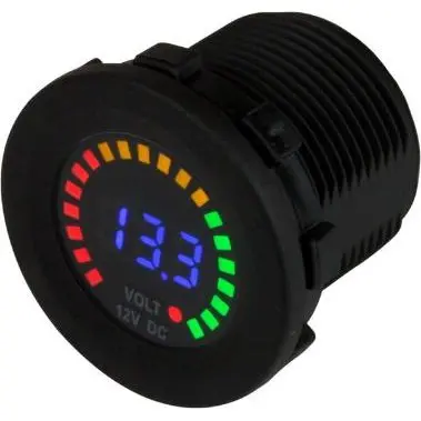5–15V Dc Round Voltage Meter – Led Rainbow Dial Display 1