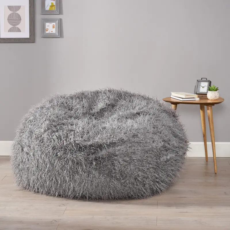 5-Foot Long Faux Fur Bean Bag – Extended Comfort Design 1