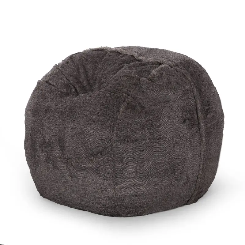 5-Foot Plush Faux Fur Winter Bean Bag – Oversized Glam Lounging Chair - Nh201413 1