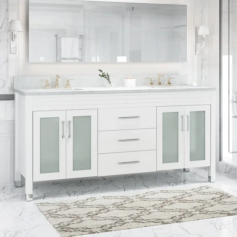 72" Sleek Wood Vanity Cabinet – Countertop Excluded (Nh568703) 1