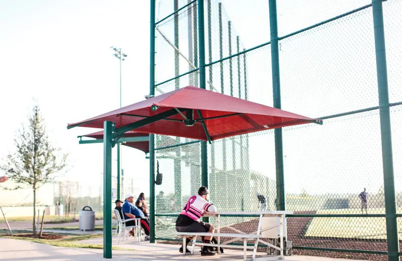 8-Foot Cantilever Fabric Shade For Playgrounds – Single-Column Mount 1