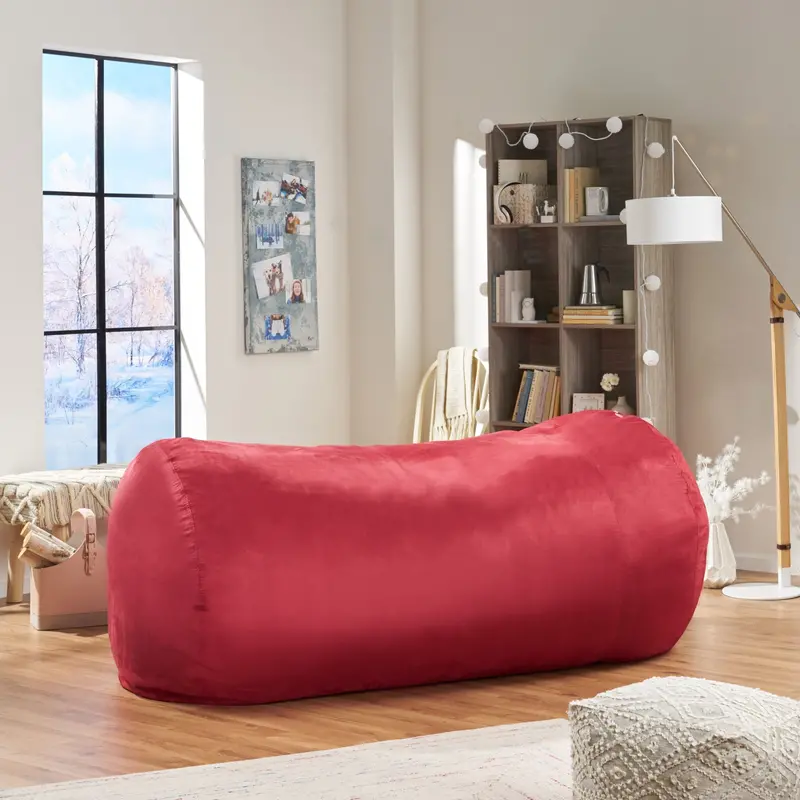 8-Foot Faux Microfiber Bean Bag – Soft & Supportive 1
