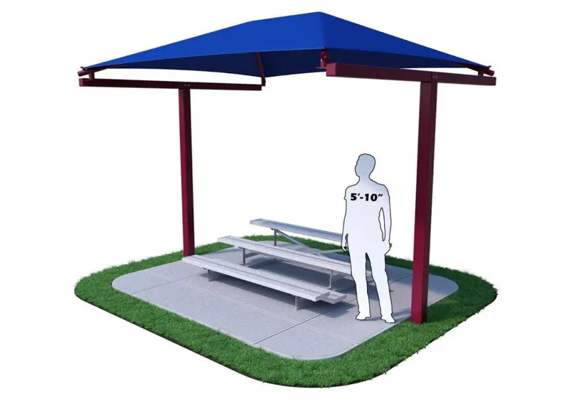 9-Foot Entrance Height Bleacher T-Style Single-Column Cantilever Shade 1
