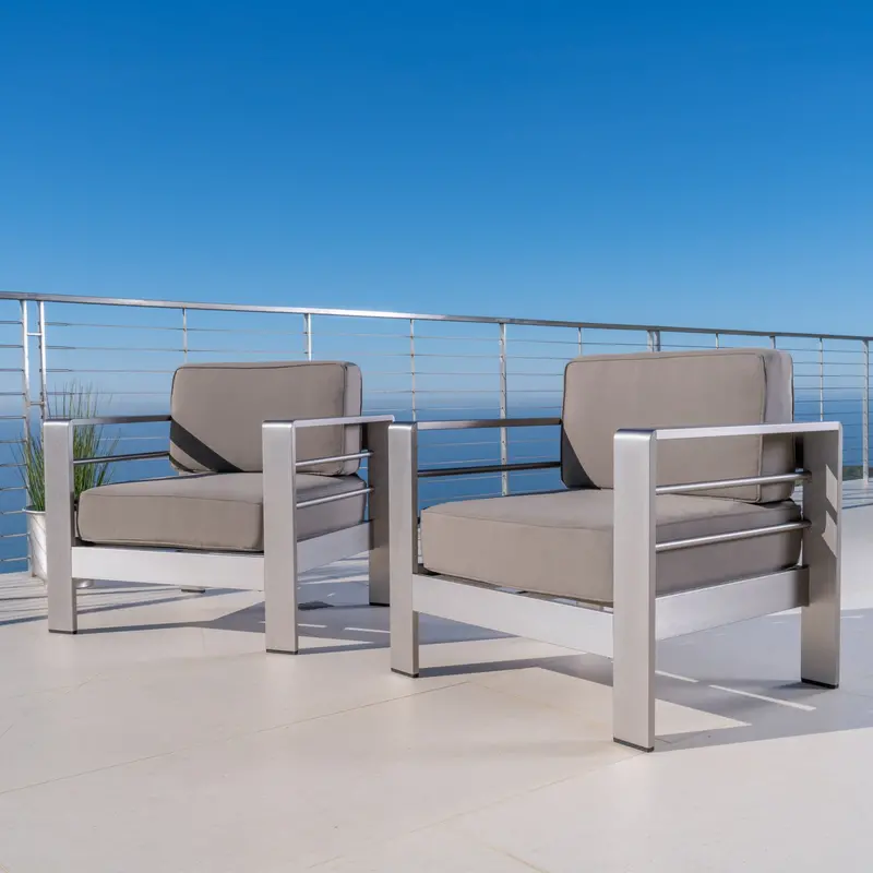 All-Season Outdoor Club Chairs Featuring Waterproof Cushions – Nh716003 1
