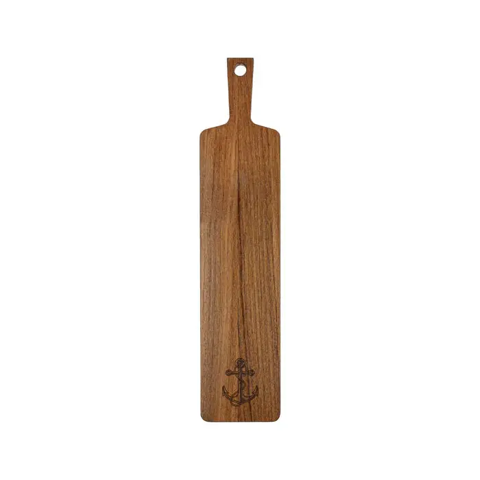 Anchor-Embossed Teak Appetizer Serving Tray 1