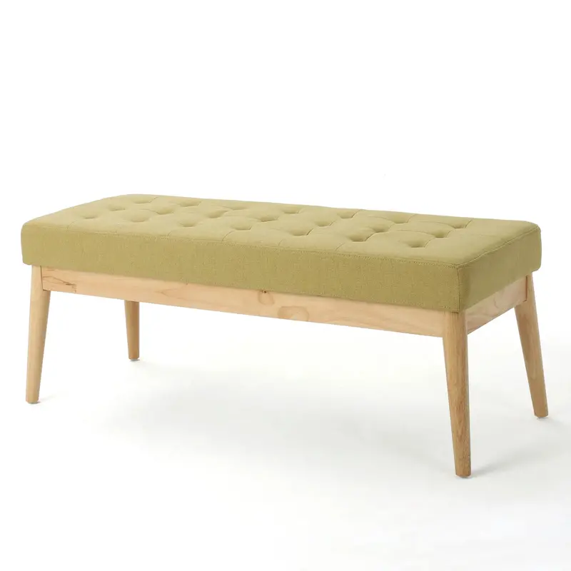 Anglo Mid-Century Bench – Sleek Fabric-Upholstered Seating For Entryways Or Bedrooms 1