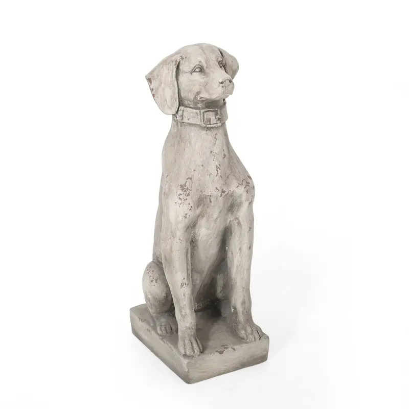 Antique-White Outdoor Dog Garden Statue – Classic Canine Figurine For Landscaping (Nh263413) 1