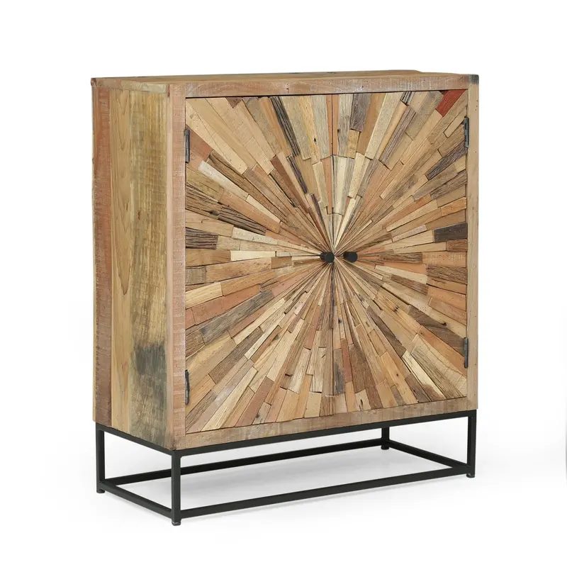 Artisan Boho Two-Door Wooden Cabinet - Nh923313 1