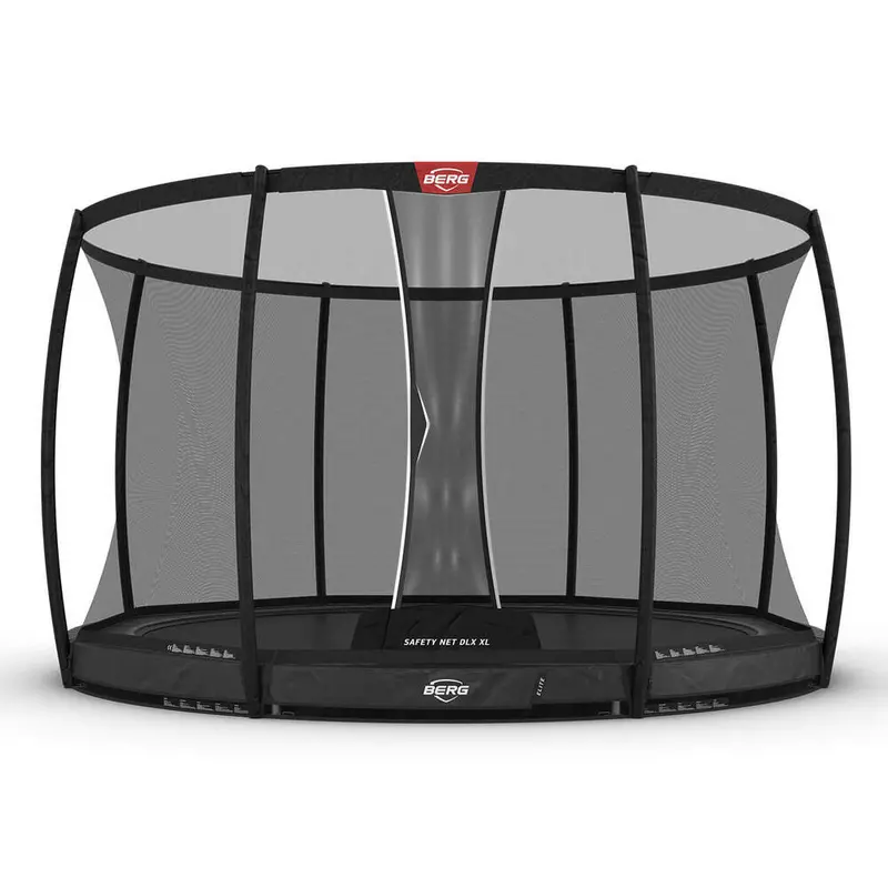 Berg Elite 14 Ft In-Ground Trampoline In Grey With Deluxe Xl Safety Net 1