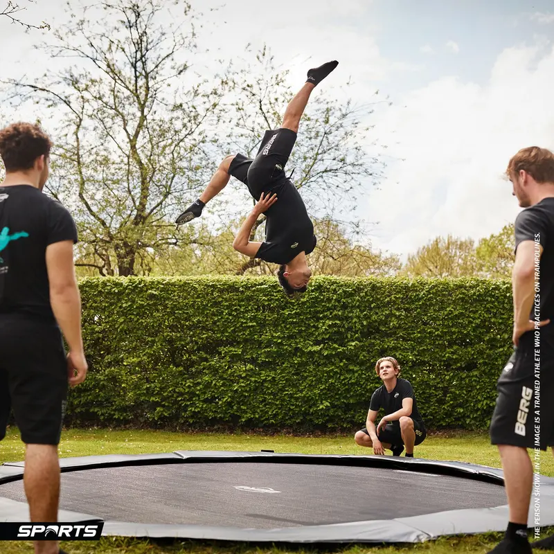Berg Flatground Elite Round Trampoline – Grey Finish 1