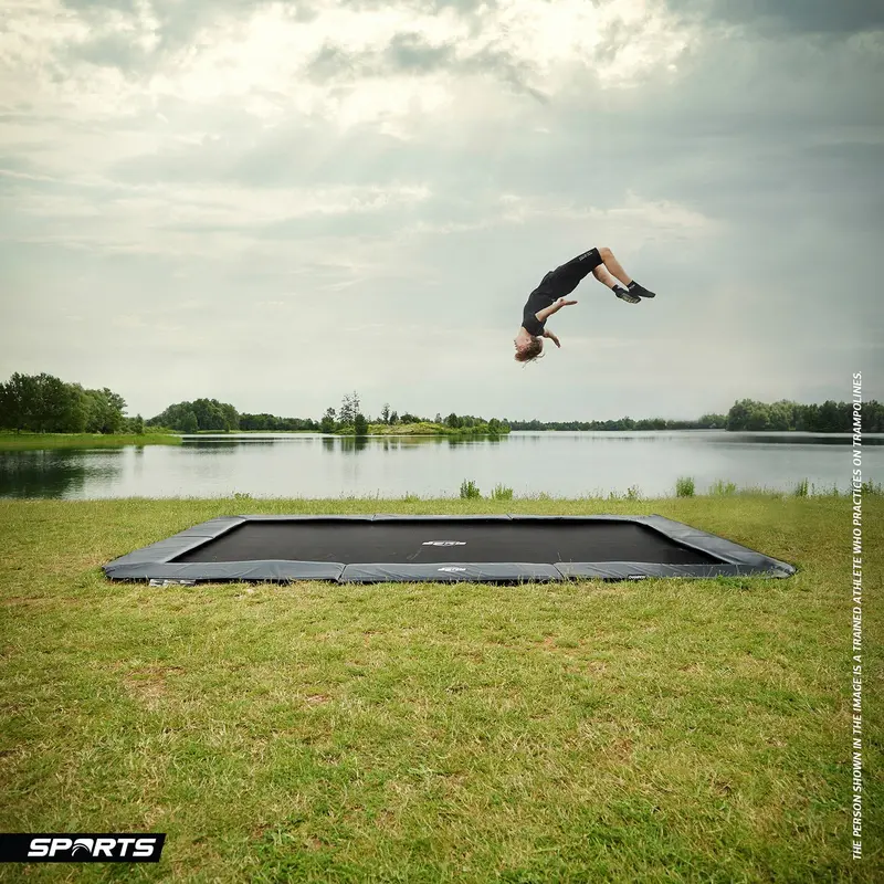Berg Ultim Champion 16.5 Ft × 10 Ft Flatground Trampoline 1