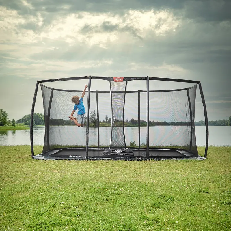 Berg Ultim Elite Flatground Trampoline – 16.5Ft X 10Ft With Deluxe Safety Net 1