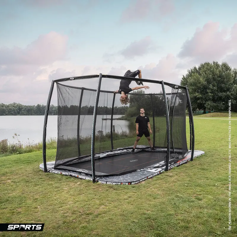 Berg Ultim Pro Bouncer Flatground — 16.5 Ft × 10 Ft With Deluxe Xl Safety Net 1