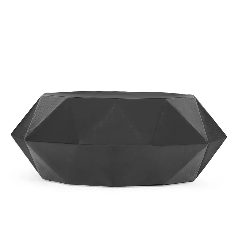 Black Aluminum Polygonal Coffee Table – Contemporary Geometric Centerpiece - Nh055413 1