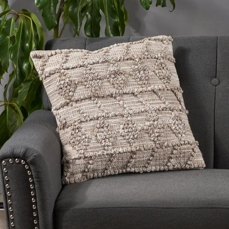 Bohemian Cotton Pillow Cover With Hand-Textured Detail – Nh107013 1