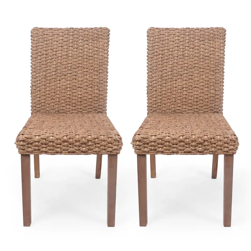 Bohemian Wicker Dining Chair – Handwoven Texture, 2-Set (Nh346113) 1