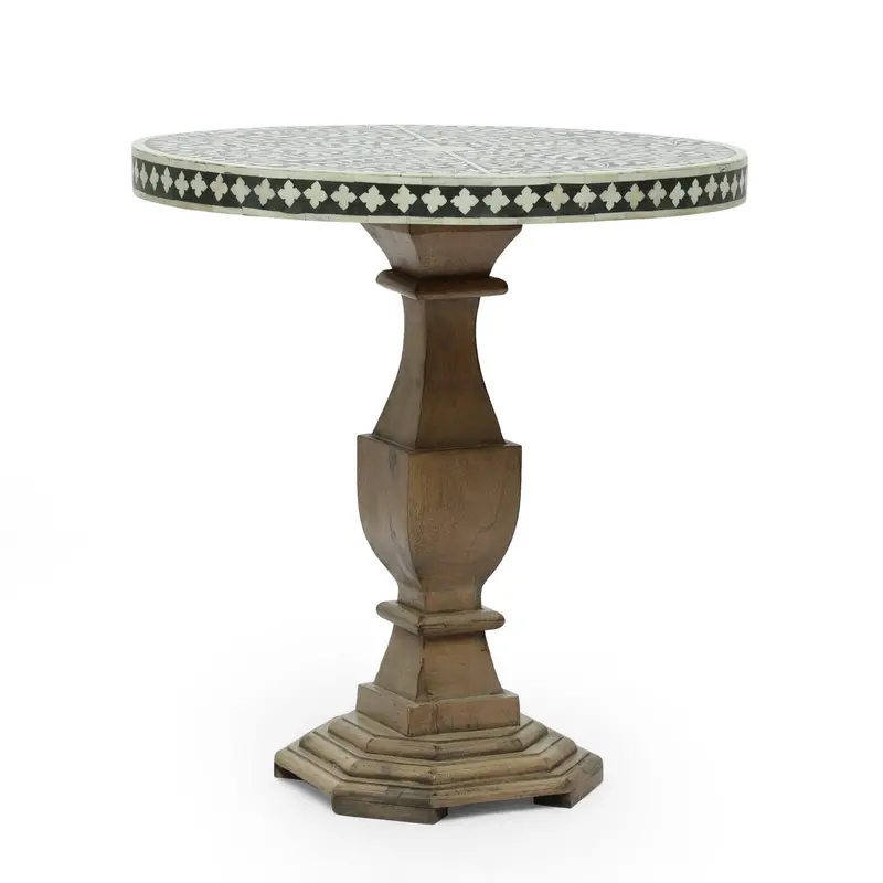 Boho Mango Wood Coffee Table – Natural Grain With Matte Black Base 1