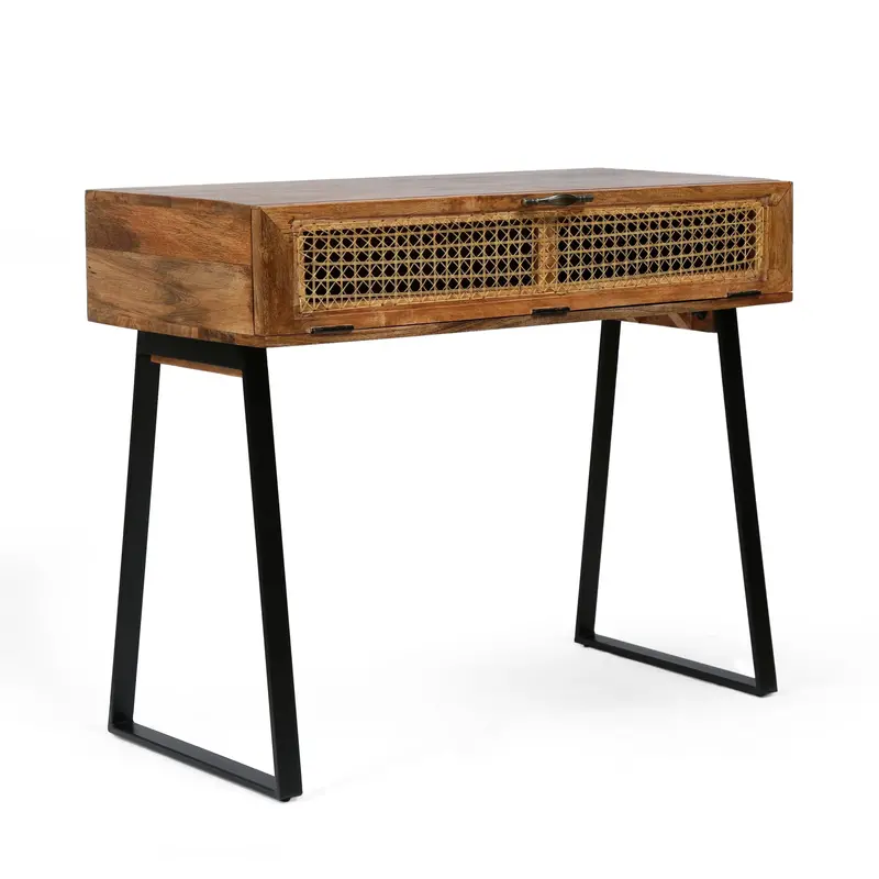 Boho-Style Mango Wood Console Table – Artisan-Crafted Accent Piece - Nh136313 1
