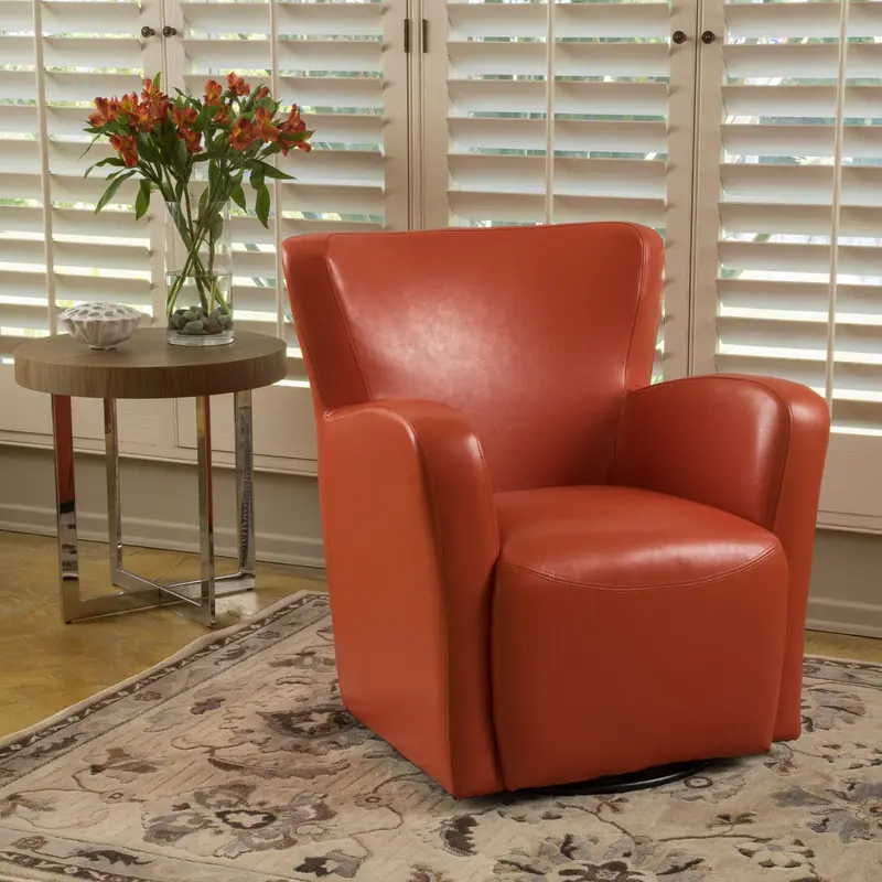 Bonded Leather Wingback Swivel Chair – Nh504892 1