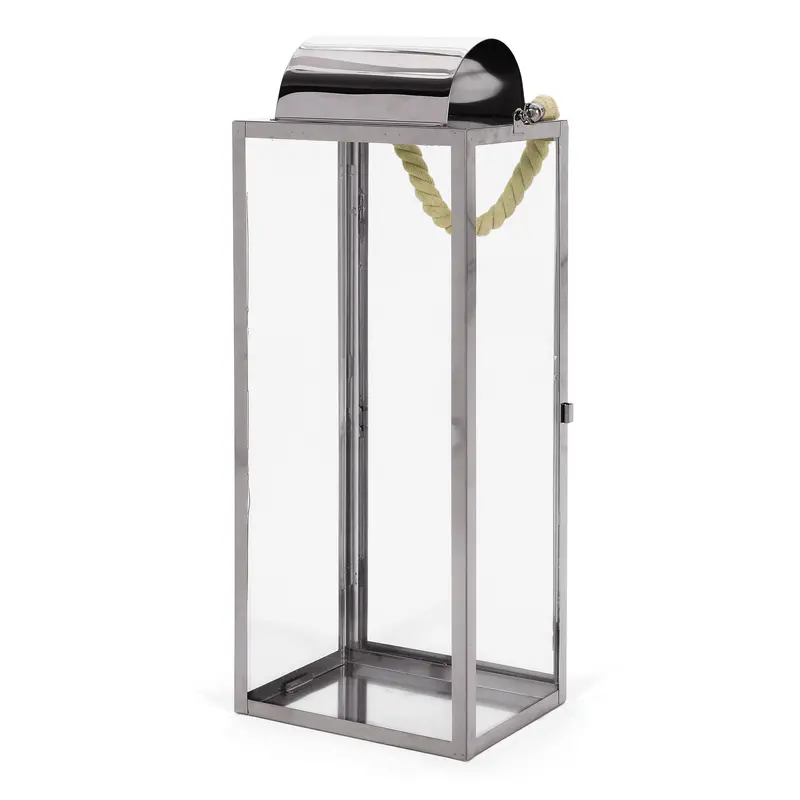Brianna 22-Inch Polished Stainless Steel Outdoor Lantern 1