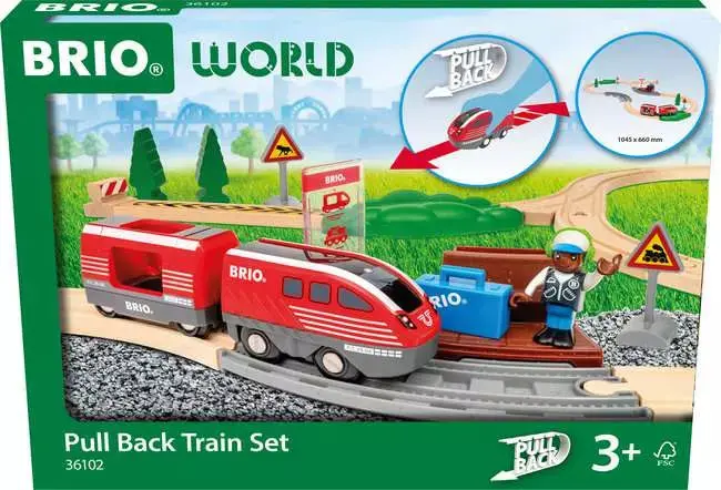 Brio World Pull-Back Train Set – No-Battery Action Playset 1