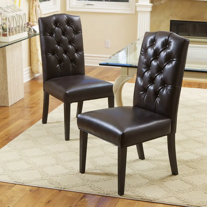 Brown Bonded Leather Dining Chairs (2-Pack) – Nh482612 1