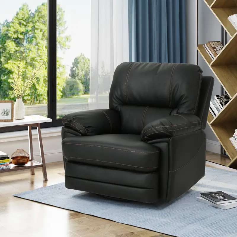 Bubba Leather Swivel Power Recliner With Premium Upholstery - Nh066403 1