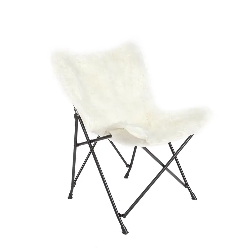 Butterfly-Style Fuzzy Accent Chair 2