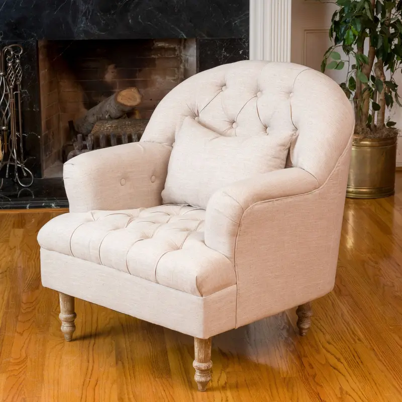 Button-Tufted Fabric Accent Armchair - Nh300592 1