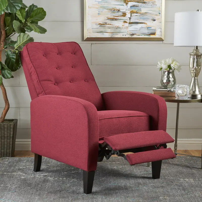 Button-Tufted Push-Back Recliner With Tonal Piping – Tailored Modern Look - Nh174103 1