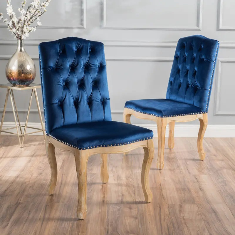 Button-Tufted Velvet Dining Chairs In Traditional Silhouette – Set Of Two - Nh888003 1