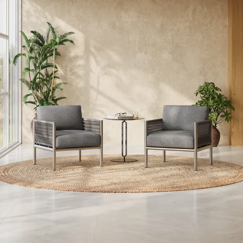 Cairna Outdoor Club Chairs With Uv-Resistant Cushions – Contemporary Patio Seating 2