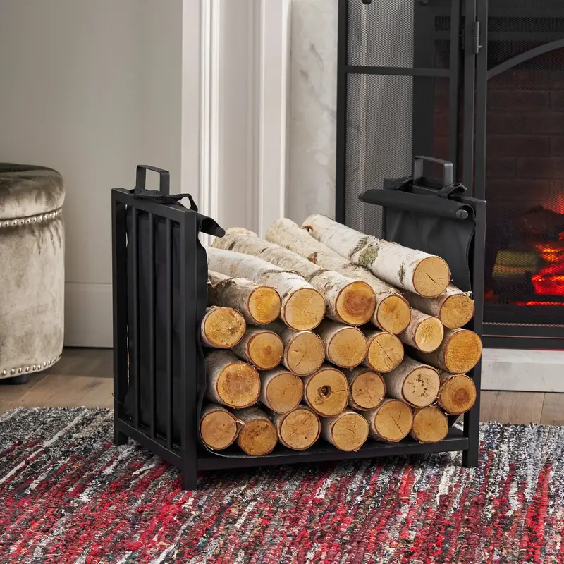 Canvas-And-Iron Fireplace Log Stand – Nh636113 1