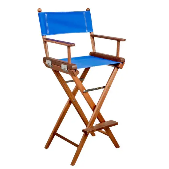 Captain’S Chair With Blue Seat Cover 1