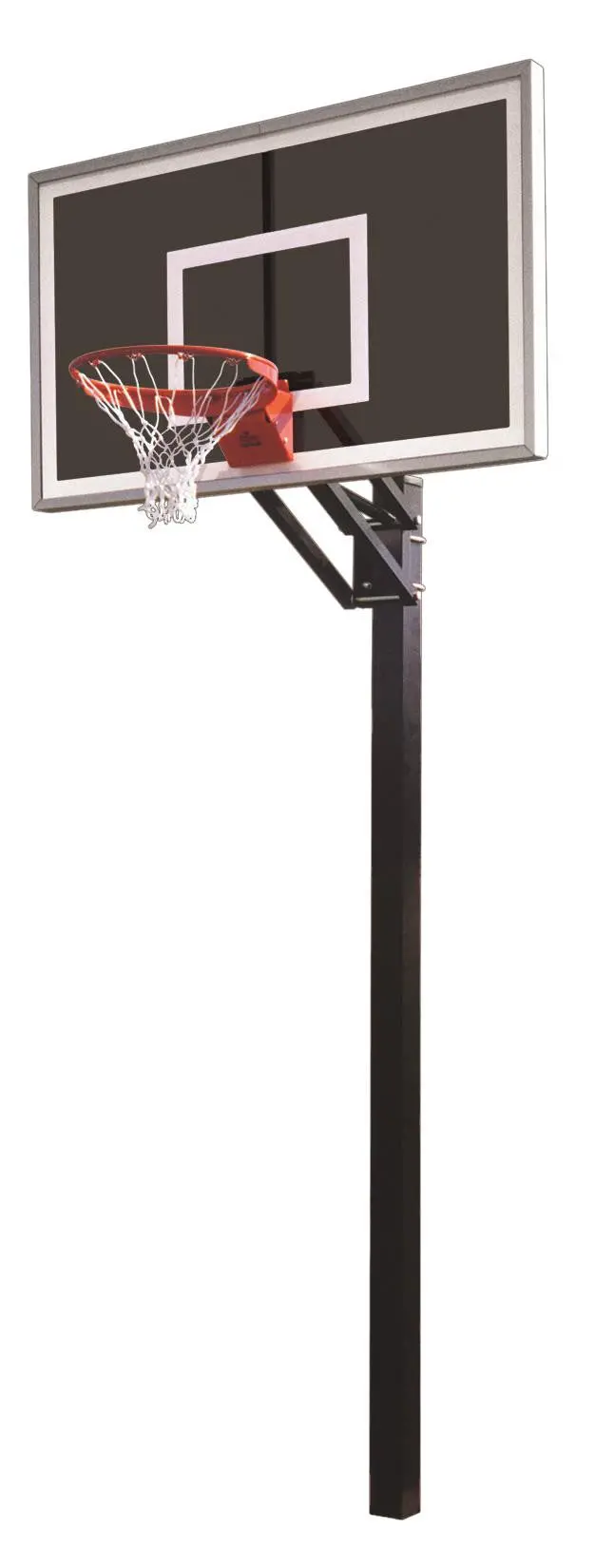 Champ Eclipse In-Ground Adjustable Basketball Hoop – 60" Smoked Glass Backboard 1